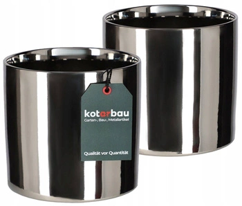 Doniczka srebrna ceramiczna połysk fi 160 zestaw 2 szt.