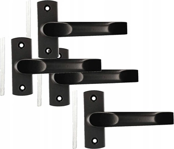 Klamka drzwiowa zestaw 125 furtki bramki - 4 szt. - Kolor czarny