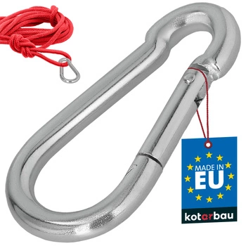 Karabińczyk strażacki do huśtawki liny hamaka metalowy 100 mm