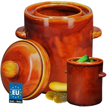 Beczka kamionkowa z pokrywką brązowa 2,5 l