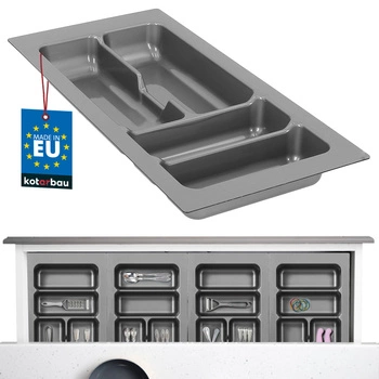 Organizer na sztućce wkład do szuflady kuchennej szary 49x23 cm