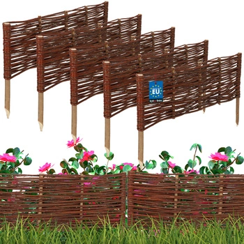 Płotek ogrodowy wiklinowy wbijany palisada obrzeże 60x20 cm zestaw 5 szt.