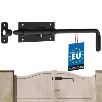 Zasuwa garażowa czarna rygiel do bramy furtki drzwi 400 mm