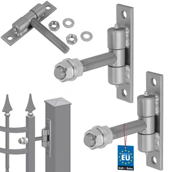 Zawias bramowy ze smarowniczkami wkręcany srebrny fi 20 mm zestaw 2 szt