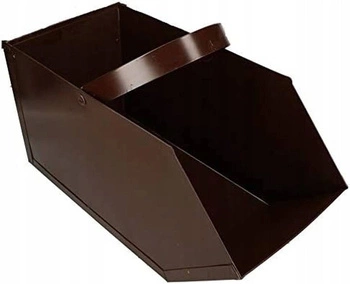 Węglarka stalowa pojemnik na węgiel popiół brązowa