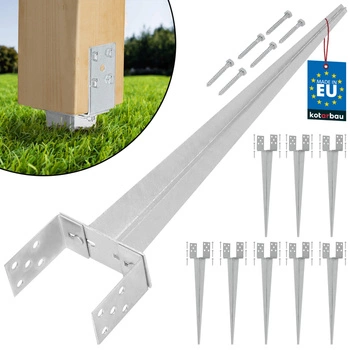 Podstaw słupa regulowana wbijana 0-160 mm zestaw 8 szt.