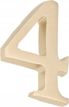 Cyfra na dom "4" numer domu na drzwi 5 cm satyna