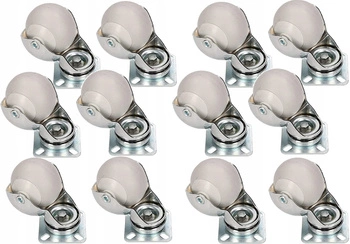 Kółko obrotowe meblowe łożysko guma 50 mm - 12 szt.