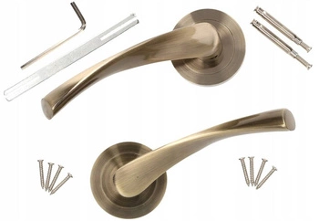 Klamka drzwiowa 130mm patyna komplet do drzwi