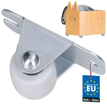 Kółko meblowe stałe gumowe jezdne do mebli szafek białe 22 mm