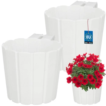 Doniczka balkonowa na balustradę z uchwytem do zawieszenia biała 150 mm zestaw 2 szt.