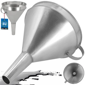 Lejek metalowy ocynkowany z sitkiem filtrem do oleju paliwa 23 cm