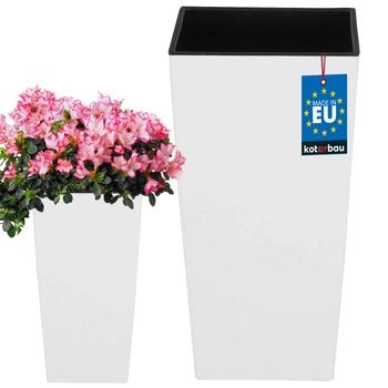 Doniczka 170x170x325 mm urbi square biała z wkładem