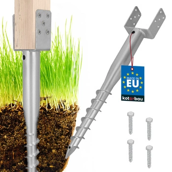 Podstawa słupa kotwa u wkręcana do ziemi stalowa 120x720 mm