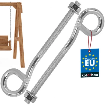 Hak huśtawkowy wkręcany nierdzewny M10 170 mm zestaw 2 szt