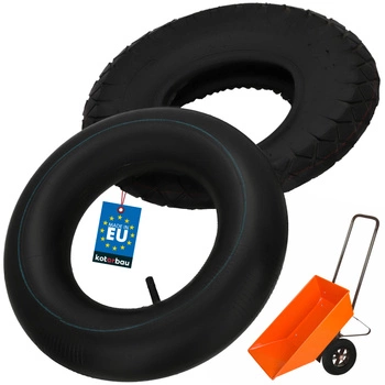 Opona z dętką do koła taczki wózków kostka 4-płócienna 44 cm