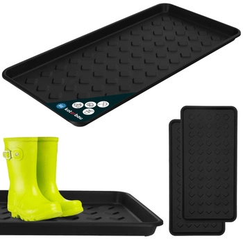 Ociekacz na buty plastikowy czarny 35x72 cm zestaw 2 szt.
