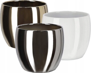 Zestaw 3x ceramiczna doniczka donica osłonka mix