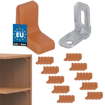 Komandorek kątownik meblowy z zaślepką olcha zestaw 50 szt.