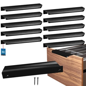 Uchwyt meblowy aluminium czarny mat 160/180 mm zestaw 10 szt