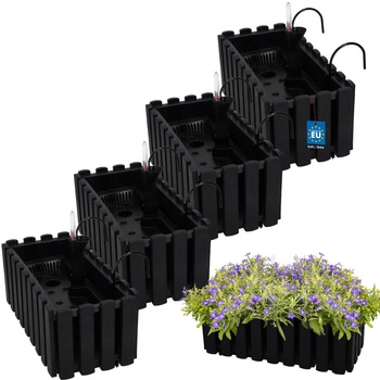 Doniczka balkonowa balkonowa antracyt 400 MM Zestaw 4 SZT