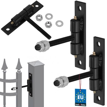 Zawias bramowy ze smarowniczkami wkręcany czarny fi 12 mm zestaw 2 szt.