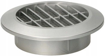 Kratka osłona wentylacyjna okrągła fi 60 mm z siatką - Kolor satyna srebrna