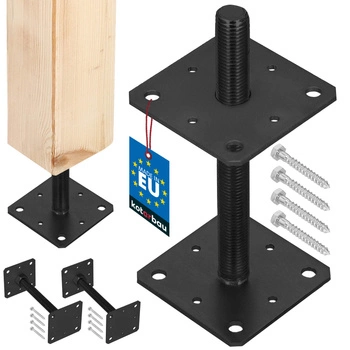 Podstawa słupa wkręcana regulowana m24 antracyt 110x110x250 mm zestaw 2 szt.