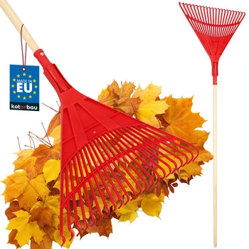 Grabie wachlarzowe do liści 50 cm + trzon drewniany lakierowany 1,5 m