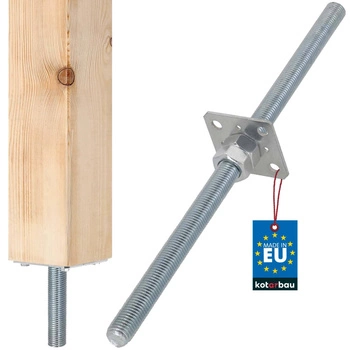 Podstawa słupa regulowana pręt gwint 80x80x500 mm