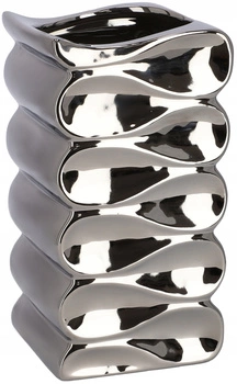 Doniczka ceramiczna donica osłona 26 cm srebrna