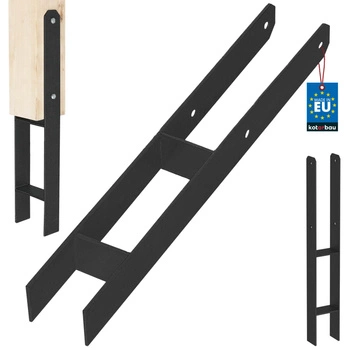 Podstawa słupa h do wmurowania stalowa ocynk czarna 70 mm