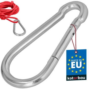 Karabińczyk strażacki do huśtawki liny hamaka metalowy 180 mm