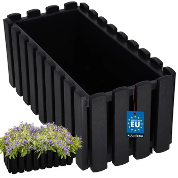 Doniczka skrzynka balkonowa na balustradę rustykalna antracyt 400 mm