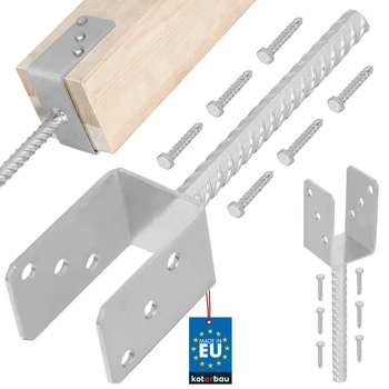 Podstawa słupa z prętem u do wmurowania 60 mm