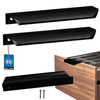 Uchwyt meblowy aluminium czarny mat 128/148 mm zestaw 2 szt