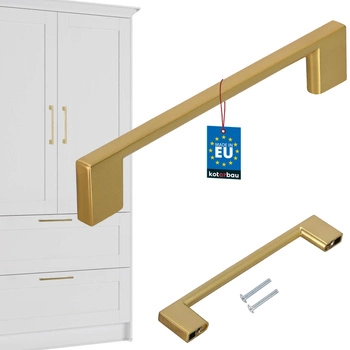 Uchwyt meblowy kuchenny klasyczny nowoczesny długi złoty mat 128 mm