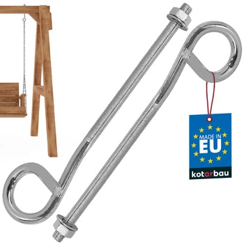 Hak huśtawkowy wkręcany nierdzewny M8 170 mm zestaw 2 szt