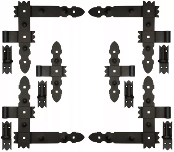 Zawias pasowy kątowy 300 garażowy narożny do okiennic - Kolor czarny