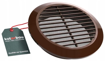 Kratka wentylacyjna okrągła z siatką fi150 plastik - Kolor brązowy