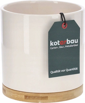 Donica doniczka osłonka ceramiczna z bambusem fi13