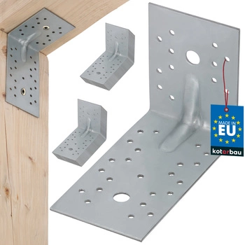 Kątownik ciesielski łącznik przetłoczenie stal 100x150x80 mm zestaw 25 szt.