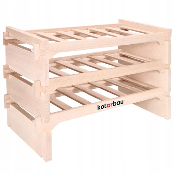 Stojak drewniany na wino modułowy regał 18 butelek