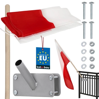 Flaga Polski biało czerwona masztowa z trzonkiem i uchwytem 110x70 cm