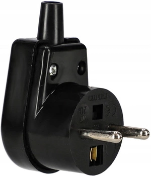 Wtyczka kątowa rozbieralna uziemienie wtyk 16a - Kolor czarny