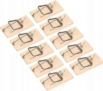 Myszołapka drewniana pułapka łapka na myszy szczury - 10 szt.