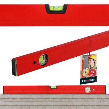 Poziomica aluminiowa budowlana waserwaga czerwona 50 cm