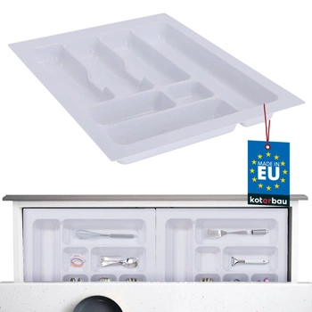Organizer na sztućce wkład do szuflady kuchennej biały 49x38 cm