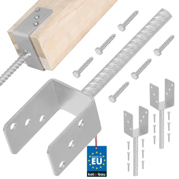 Podstawa słupa z prętem do wmurowania 70 mm zestaw 2 szt.