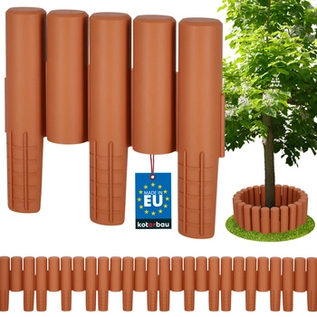 Płotek ogrodowy płot plastikowy wbijany terakota 2,7 m